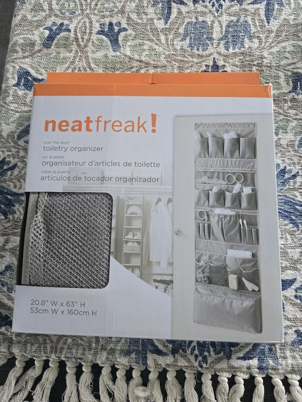 NWT Over-the-Door Toiletry Organizer in Gray - Picture 1 of 2